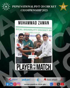 Player of the Match – Muhammad Zaman