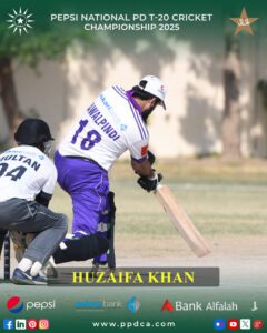 Huzaifa Khan Pepsi National PD T-20 Cricket Championship 2025 - Physical Disable Cricket Associate