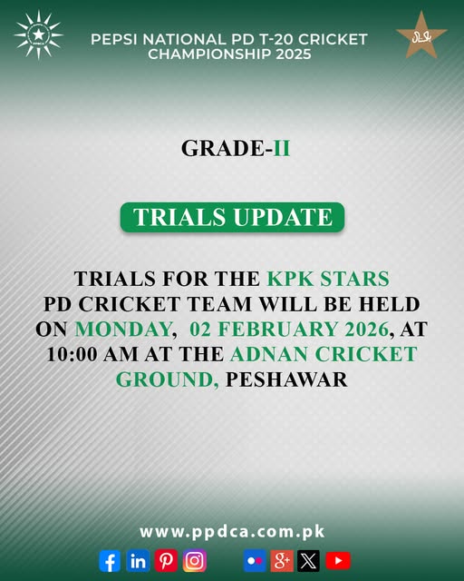 KPK Stars PD Cricket Team trials - Physical Disable Cricket Associate 2026